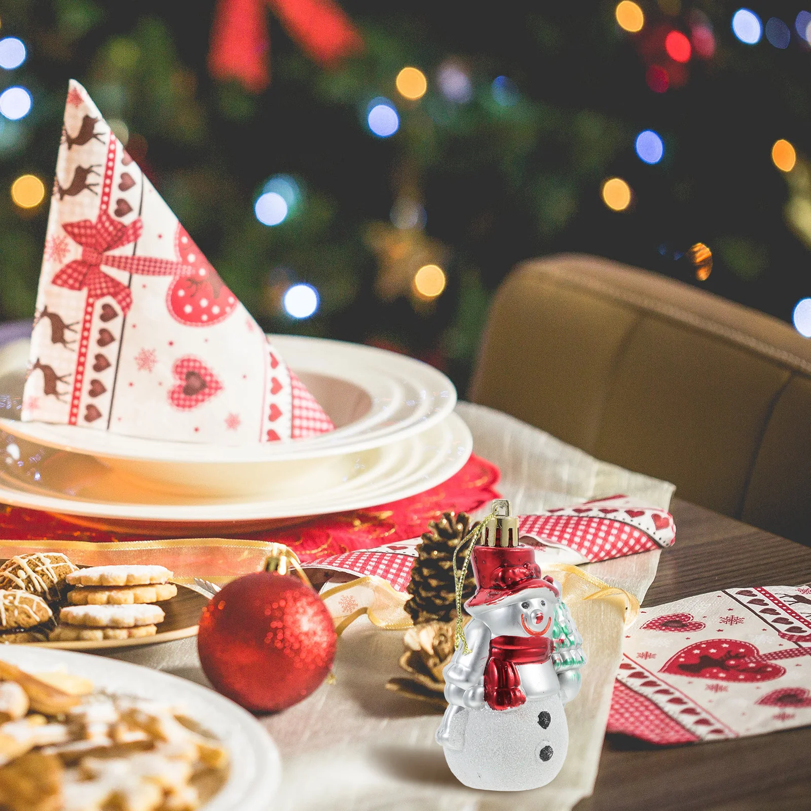 

4Pcs Christmas Tree Ornaments Handmade Hanging Decors Festive Atmosphere Xmas Party Decoration Supplies Christmas Decorations