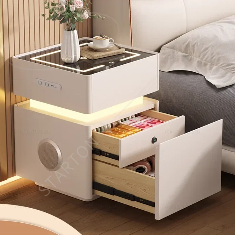 Floating Nightstand White Bedside Table Nordic Designer Room Hanging Night Stand Open Cabinets Design Coffee Mesas Dresser
