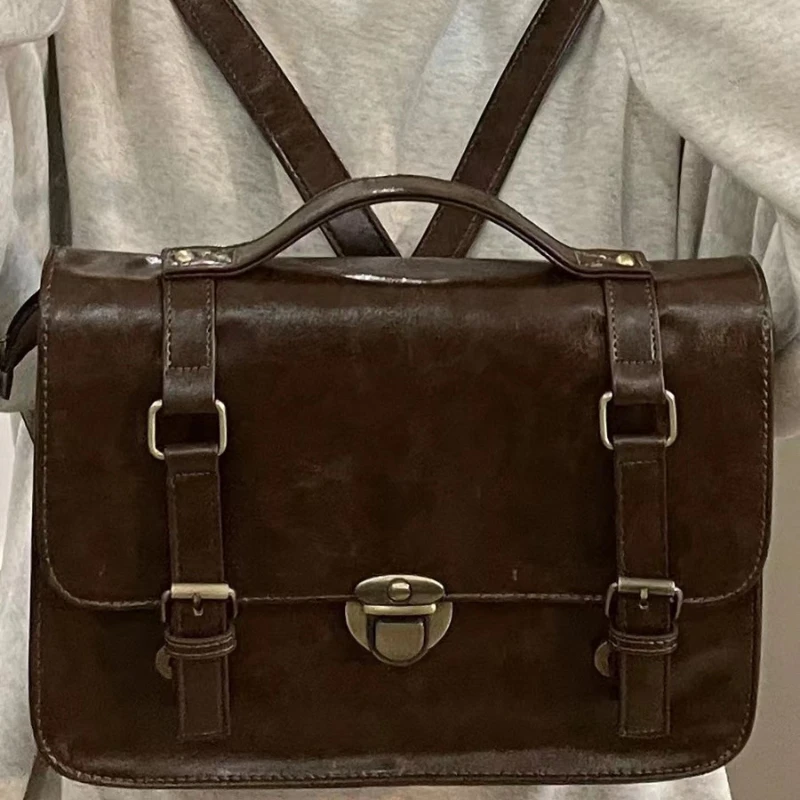 Bolso de tipo mensajero con hebilla Retro para mujer, maletín cruzado de moda, informal, de clase, para madre e hijo