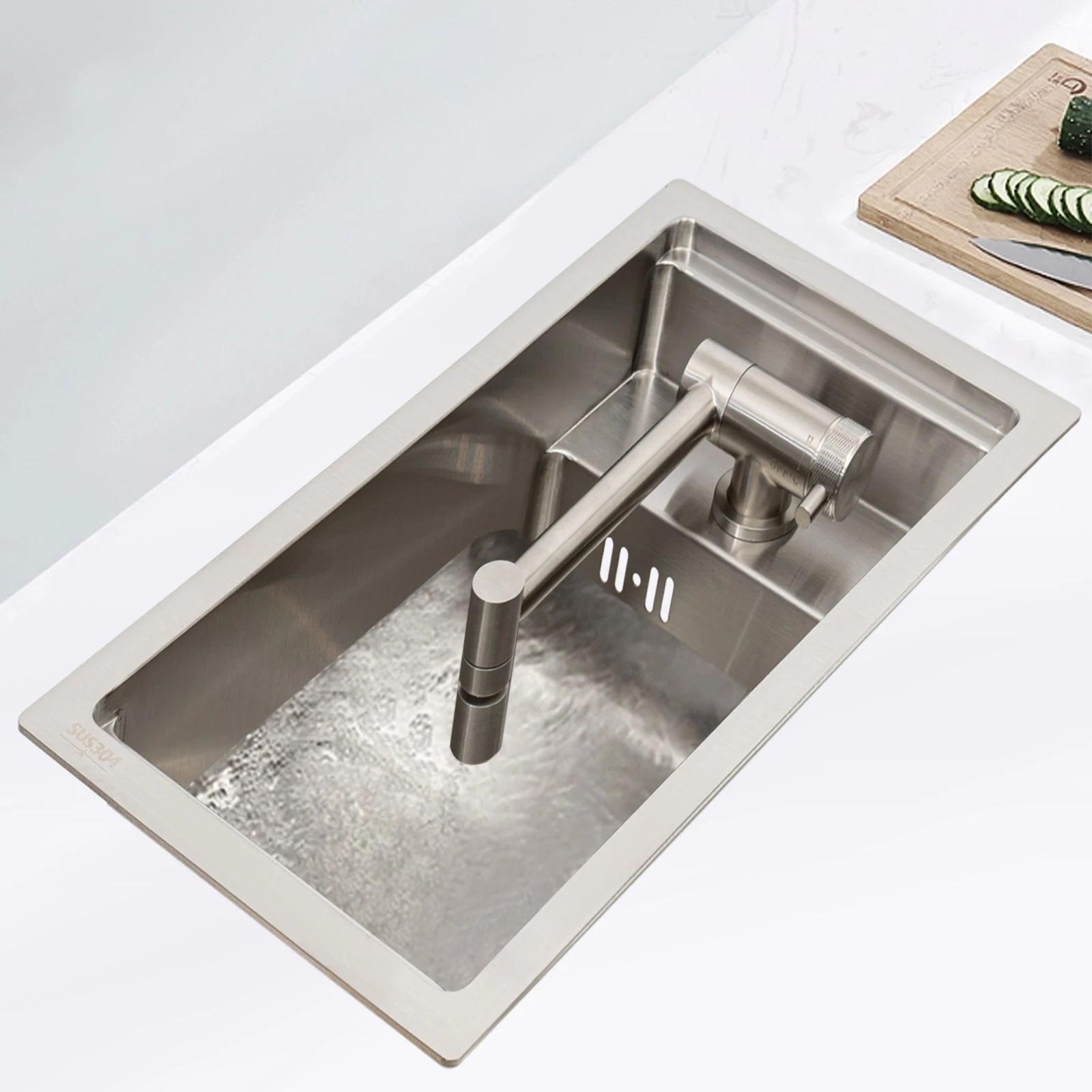 

Multifunctional Sink with Hot&Cold Water Faucet, Expand Using Space for Kitchen RV Wet Bar Balcony Basement Yard Laundry Office