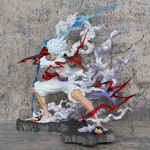 One Piece Luffy Gear 5 Nika Statue Anime Figure Desktop Toy Gift for Boys 28cm Garage Kits