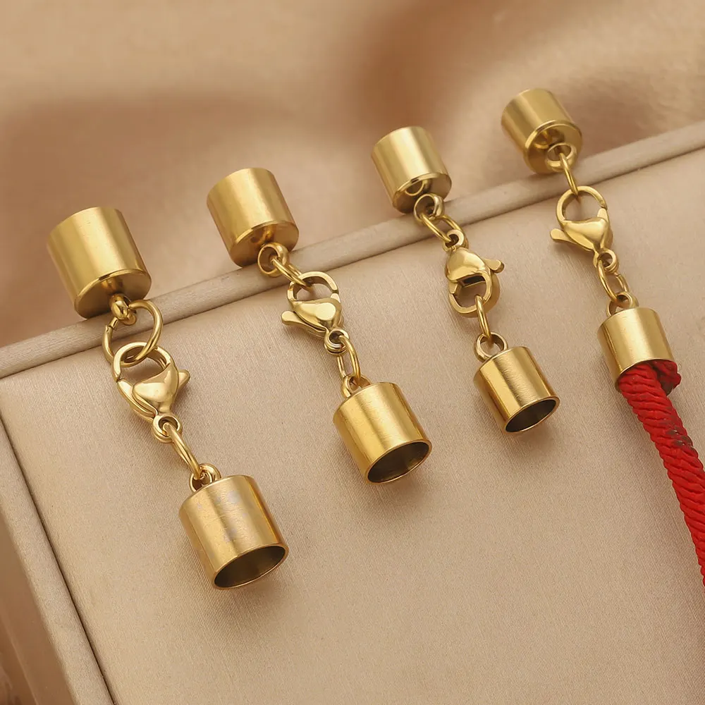 

5pcs Stainless Steel Lobster Clasps Hook Crimp End Tip Caps Connector Bracelet Necklace Handmade for DIY Jewelry Making Material