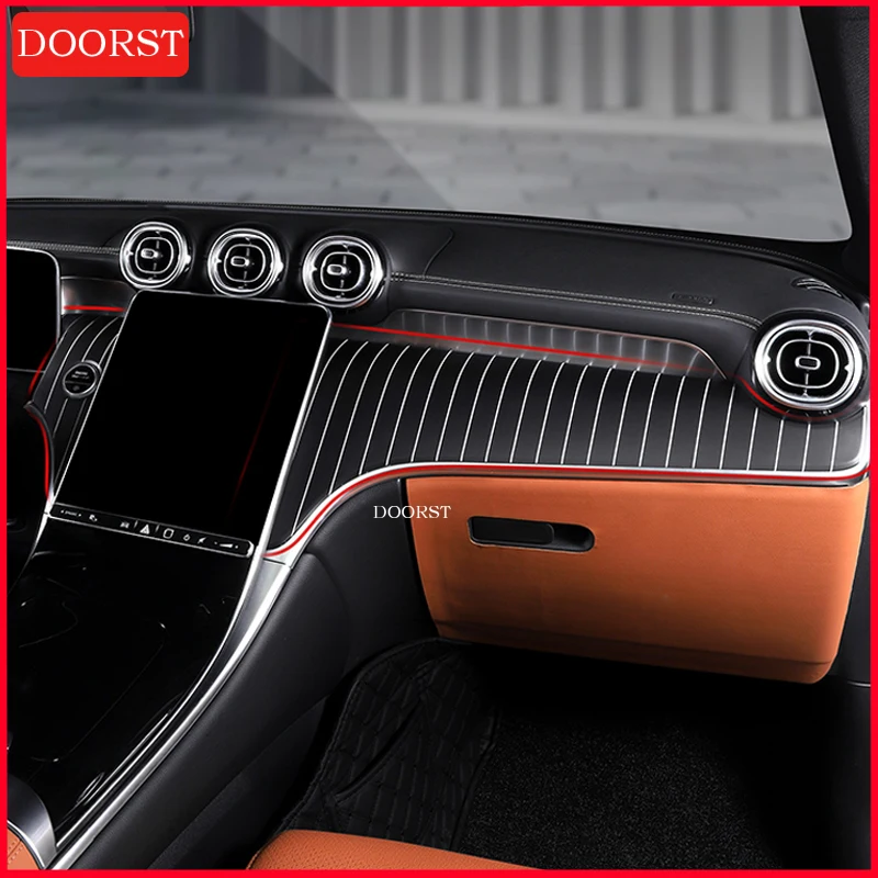 For Mercedes Benz C CLE Class C200 C220 W206 Center Console Vertical Stripe Instrument Panel Interior Modification Accessories