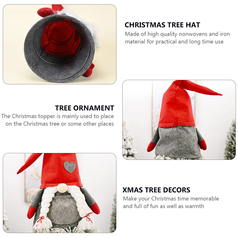 

Christmas Gnome Decor Holiday Christmas Tree Decor Xmas Treetop Ornament For Home Party Decoration Tree Topper Star