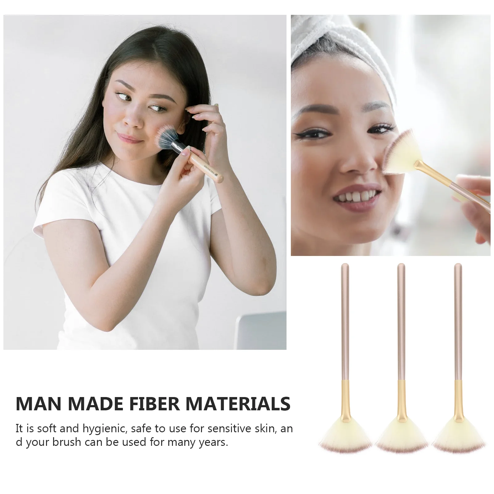 Facial Fan Brushes Makeup Brush Mask Brush Cosmetic Applicator Tools Loose Facials Peel Masques Diy Mascara Cream Soft Bulk