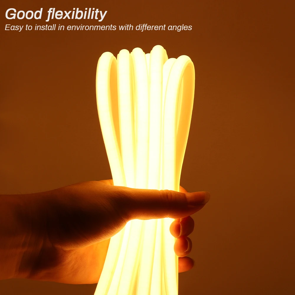 20M 50M High Bright COB LED Strip Light 288leds/M EU Plug 220V CRI RA90 Outdoor Garden FOB Tape LED For Bedroom Kitchen Lighting