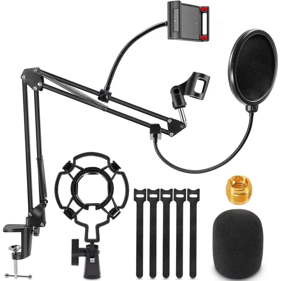 

Microphone Stand; Mic arm Desk Adjustable Suspension Boom Scissor for Blue Yeti Snowball andamp; Other Mics for Professional St