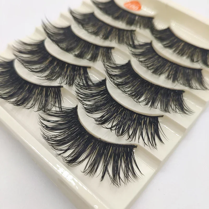 5 Pairs False Eyelashes Thick Long Crisscross Eye Lashes Extension HandMade Fake Lashes Eye Tools For Party Makeup