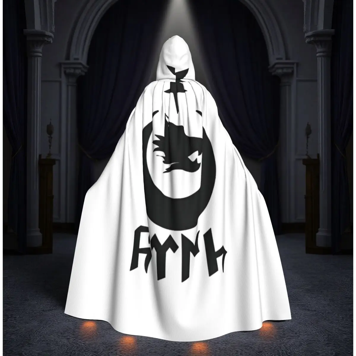 

Bozkurt Song Logo Long Hooded Cloak Witch Medieval Costume Cosplay Cape HalloweenParty Adult Unisex