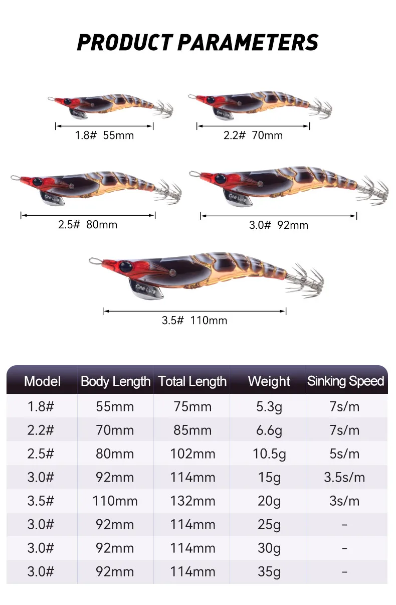 Kingdom 6pcs EGI Squid Bait Set 2.2# 2.5# 3.0# Artificial Jigging Lures Sea Fishing Octopus Cuttlefish Luminous Sinking Lure