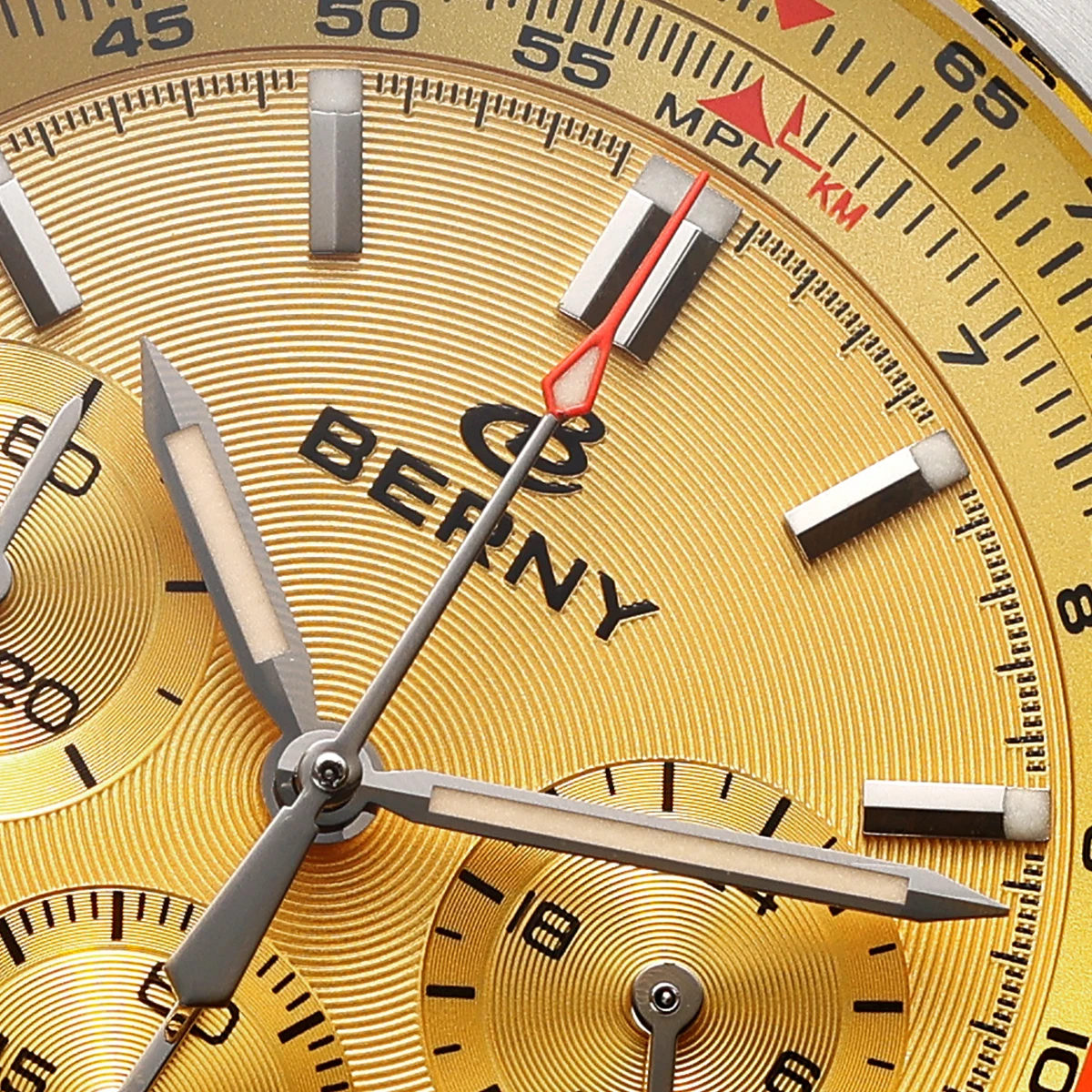 BERNY Chronographen-Uhren für Herren, superleuchtende, multifunktionale Quarz-Herrenuhr mit Datum, Saphir-Nylonarmband – Detail 8