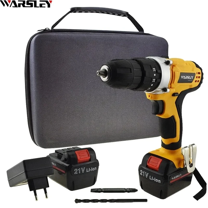 21v Lithium Battery Impact Home DIY Electric Screwdriver Power Tools Mini Cordless Drill +Woven Bag+Gift