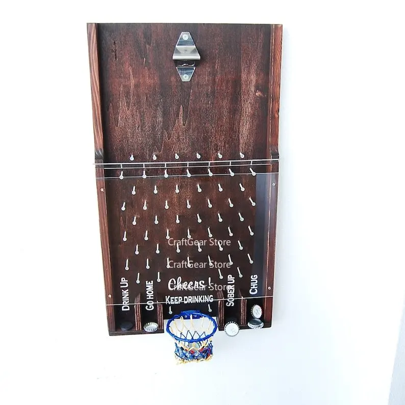 Interactive Wooden Plinko Board Game Wall Hanging Carnival Fun  Plinko Drink Ball Drop Wooden Game Party Event