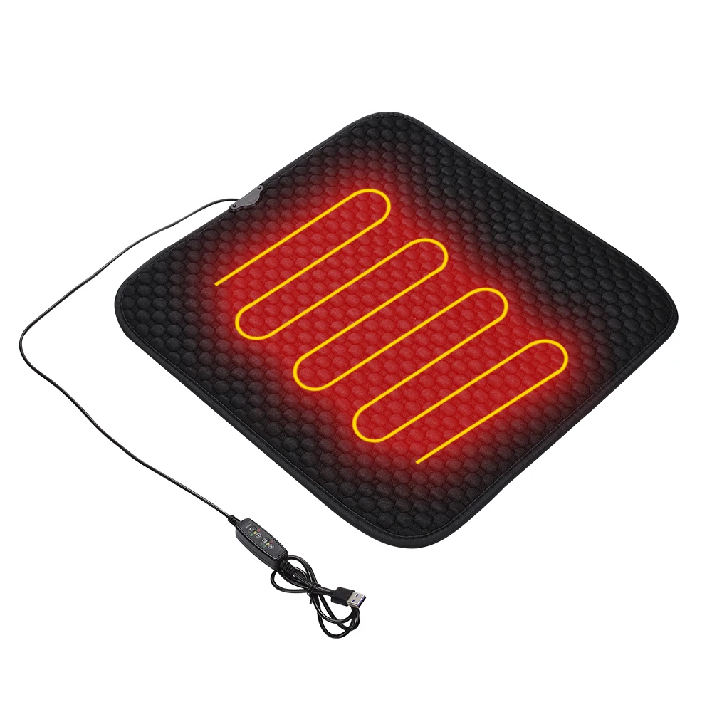 Universal 3-Speed Electric Heating Cover Heater Mat Home Office Chair Car Heated Seat Pad Winter Warmer Heater w/ Timing Switch