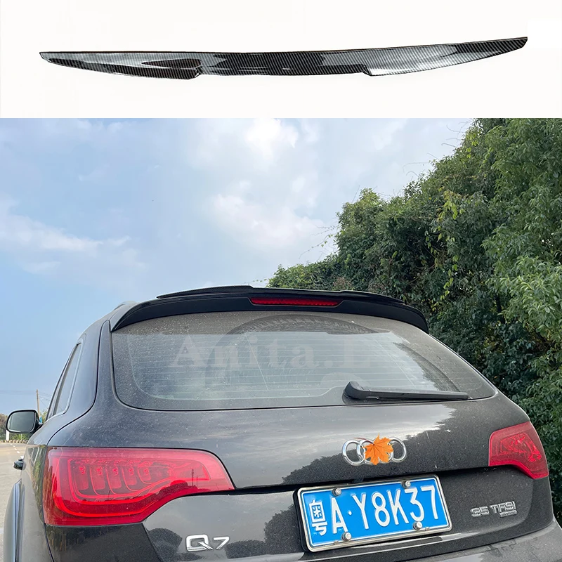 

Spoiler Universal Carbon Surface PU Material Type Generic Car Rear Trunk Roof Spoiler For Audi Q7 Hatchback Sportback A3 Q3 Q5