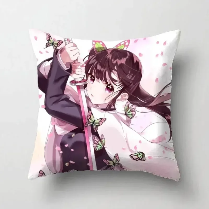 Pillowcase Anime Demon Tsuyuri Kanao Slayer Cushion Cover Anime Girl Pillow Cover Home Textile Decorative Sofa Cushion