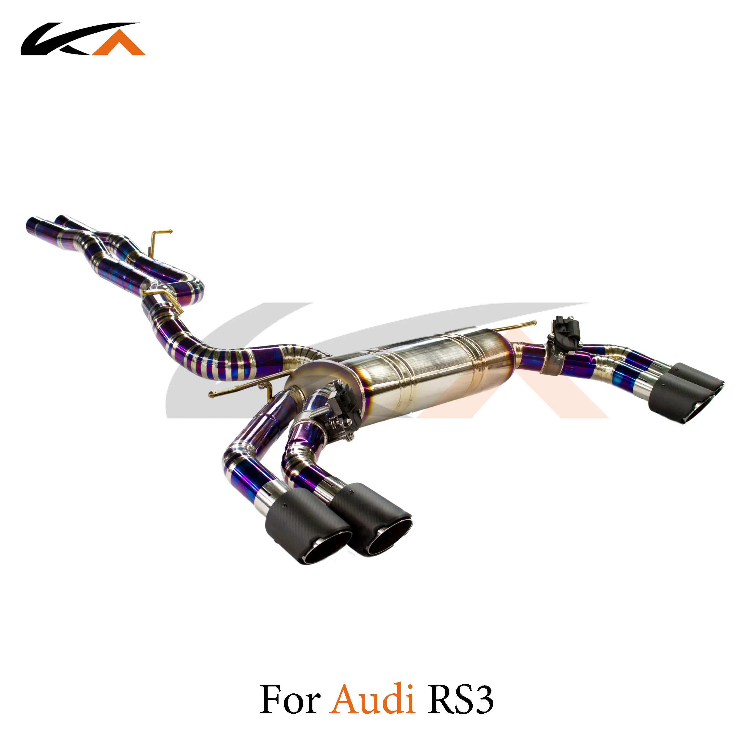 KA Tuning exhaust system parts titanium alloy catback for Audi RS3 rear section performance muffler valve