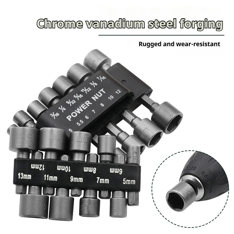 

9/14Pcs Socket Inner Hexagonal Wrench Hexagonal Handle Screwdriver Socket Extension Rod Pneumatic Screwdriver Insert Tools Set
