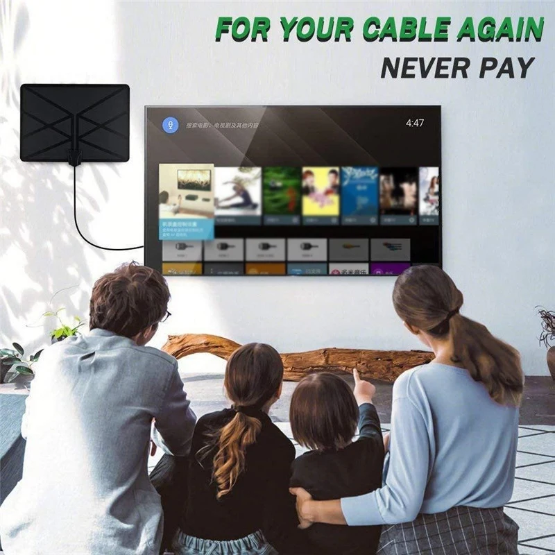 25DB TV Antenna,HD Digital Indoor Antenna Long 1500 Miles Range Support 4K 1080P And Older TV's Indoor HDTV Antenna