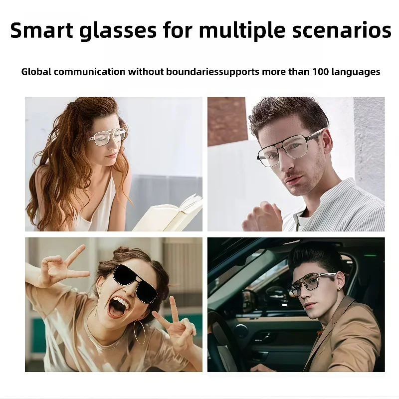 Gs10 óculos inteligentes bluetooth fazer receber chamada música câmera redução de ruído uv 400 anti luz azul óculos presentes das mulheres dos homens