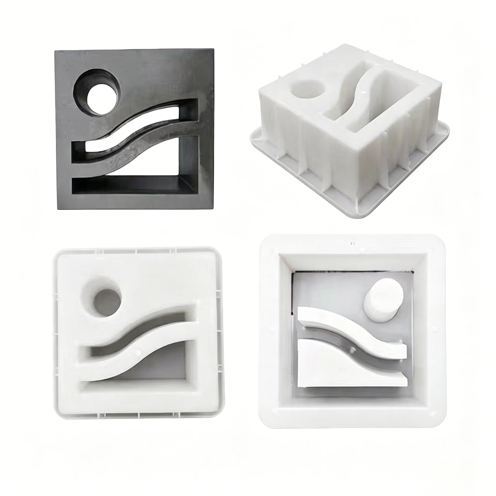 20x20x10cm Plastic Mold for Cement, Reusable ABS Hollow Concrete Brick Form for Garden Wall & Backyard Divider