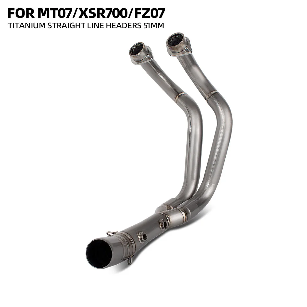FZ07 Exhaust Manifold For Yamaha YZF-R7 MT07 MT-07 FZ-07 XSR700 Tracer 700/7 GT 2014-2026 Motorcycle Exhausts 51MM Front Pipe