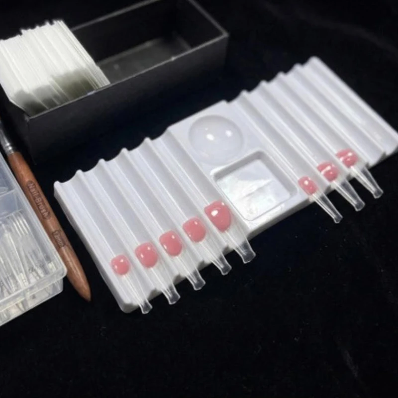 Hot Plastic Multi-purpose Nail Art Pen Holder 10-Compartment Brush Stand With Color Palette Organize And Display Manicure Tool