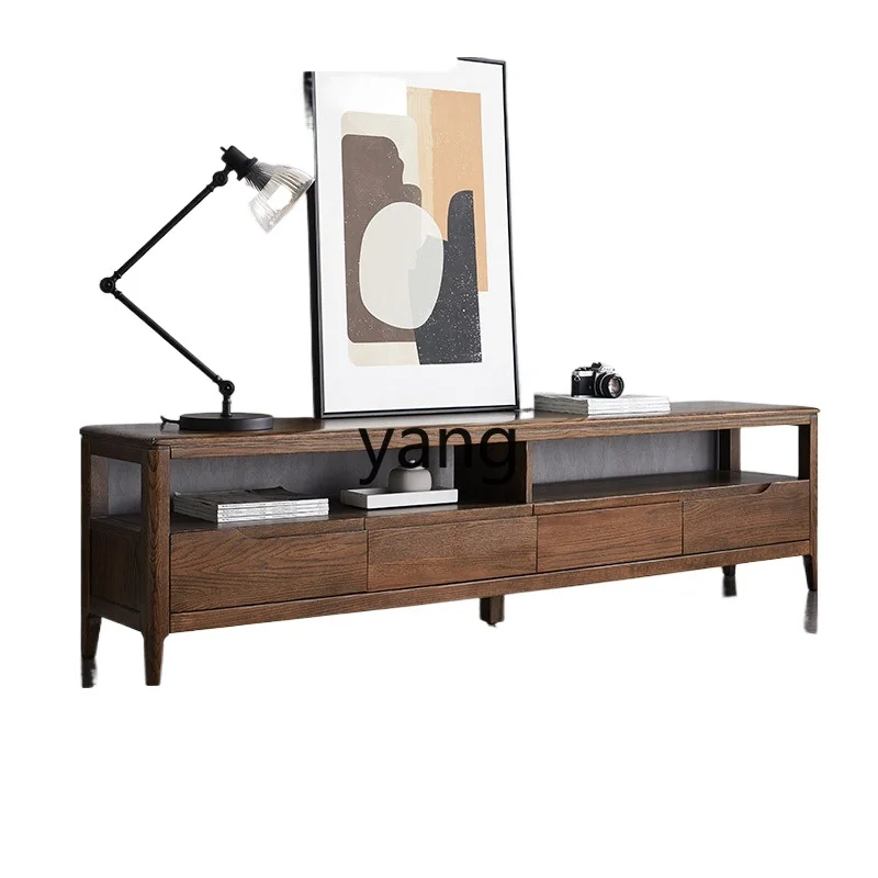 

LH solid wood TV cabinet simple light luxury oak TV cabinet combination living room floor cabinet