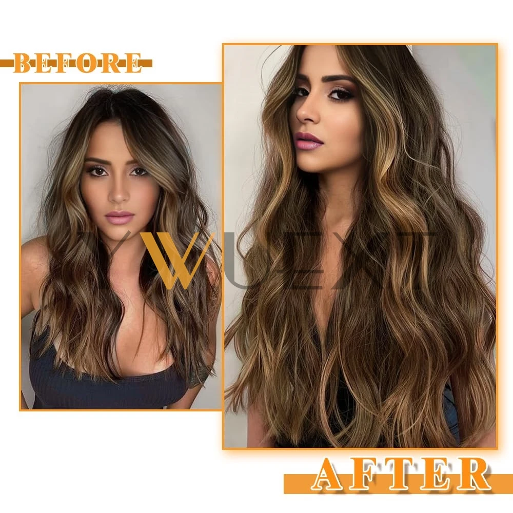 شريط شعر بشري حقيقي في ملحقات 12 ''-24'' شعر طبيعي مستقيم عالي الضوء بدون خياطة على شريط مزدوج الجوانب 20 قطعة 30 جرام/الحزمة