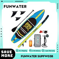 FunWater SUPFW03B Cruise Inflatable Stand Up Paddle Board 335x84x15cm Ultra-Light for All Level with 10L Dry Bag Travel Backpack