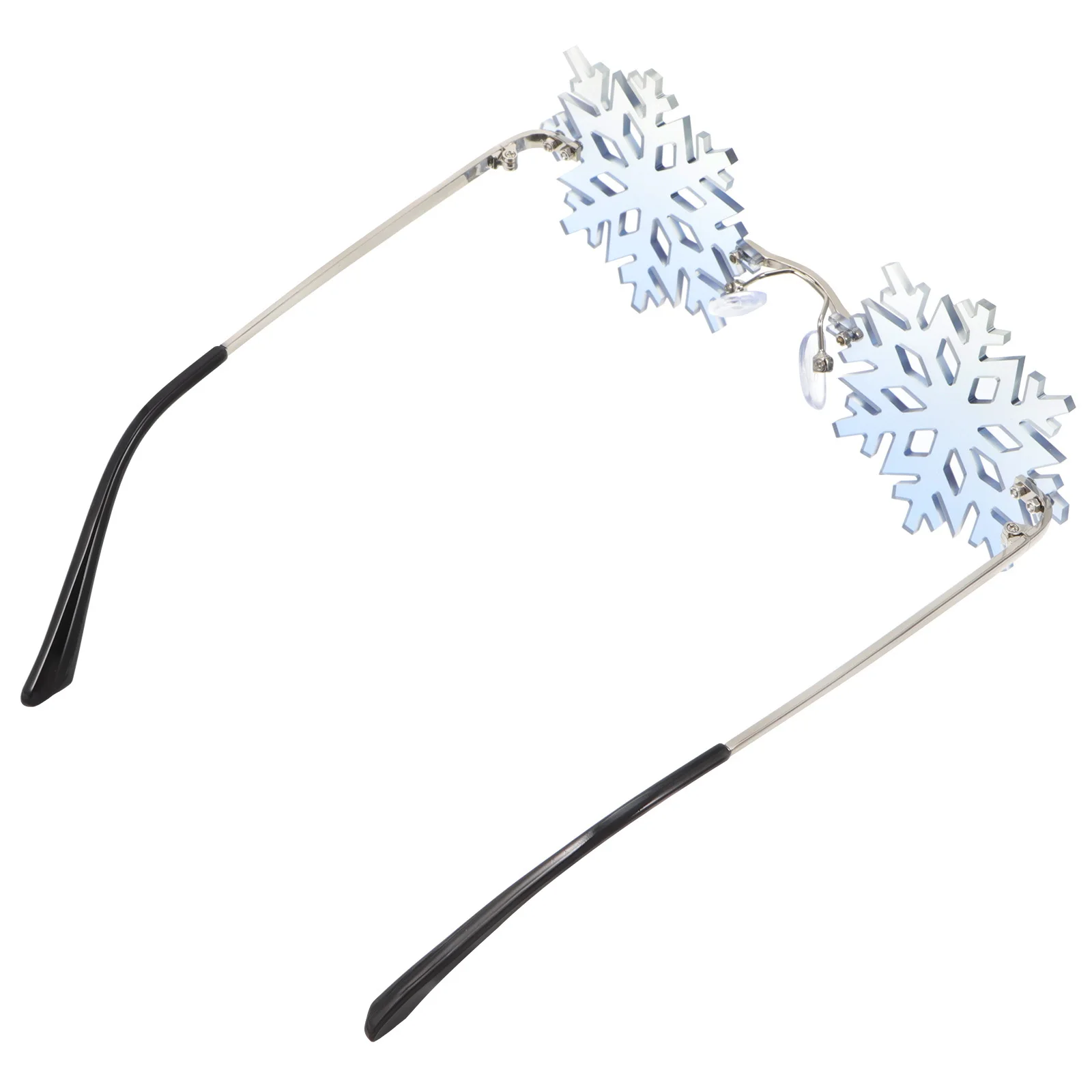 

1Pcs Silver Frame Sunglasses Unique Snowflakes Design Party Eyewear Lightweight Comfortable Funny Festival Photo Props Cosplay