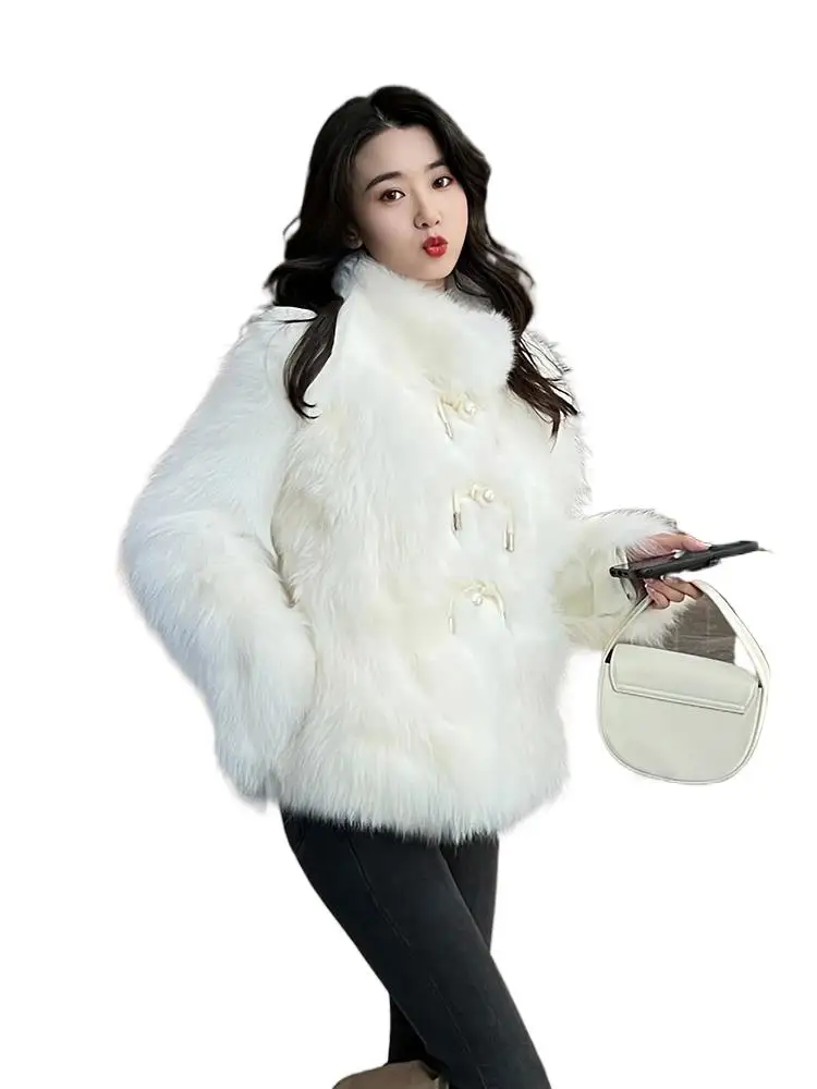 

2025 Women's Clothing Faux Fox Fur Fashion Fur Coat Winter New 1201