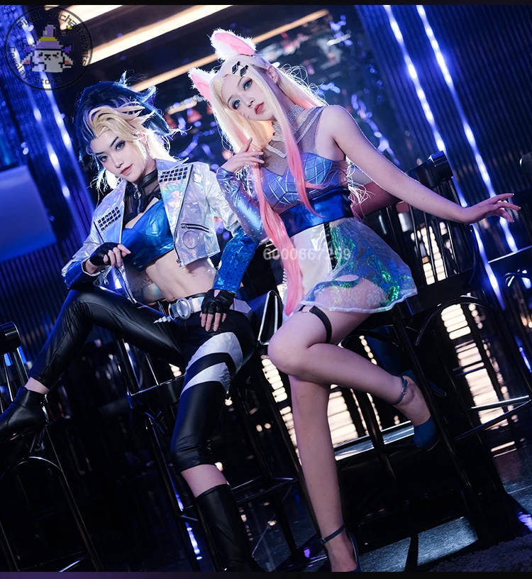 League of Legends Arcane saison 2 Akali K/DA fille groupe Performance Cosplay Costume Style sophistiqué bidimensionnel en Stock