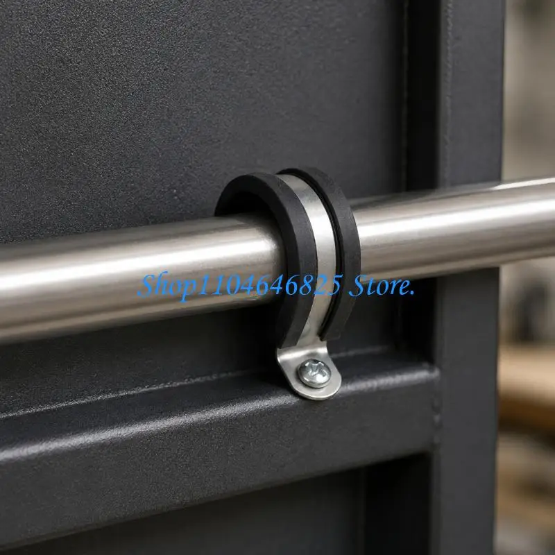 Rubber Lined Pipe Clamp in 304 Metal Insulated Clamping for Steady Mounting Work