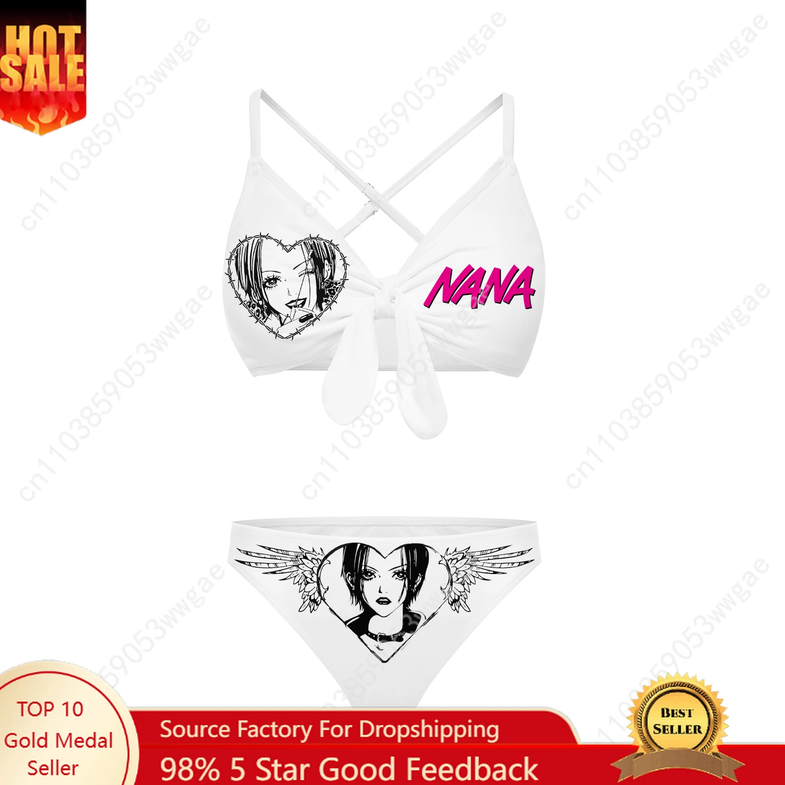 

NANA Bathing Suit Cross Strap Suspender Swimsuit Womens Personalized Bikini Pool Party Beach Swimwear Anime Customized Beachwear