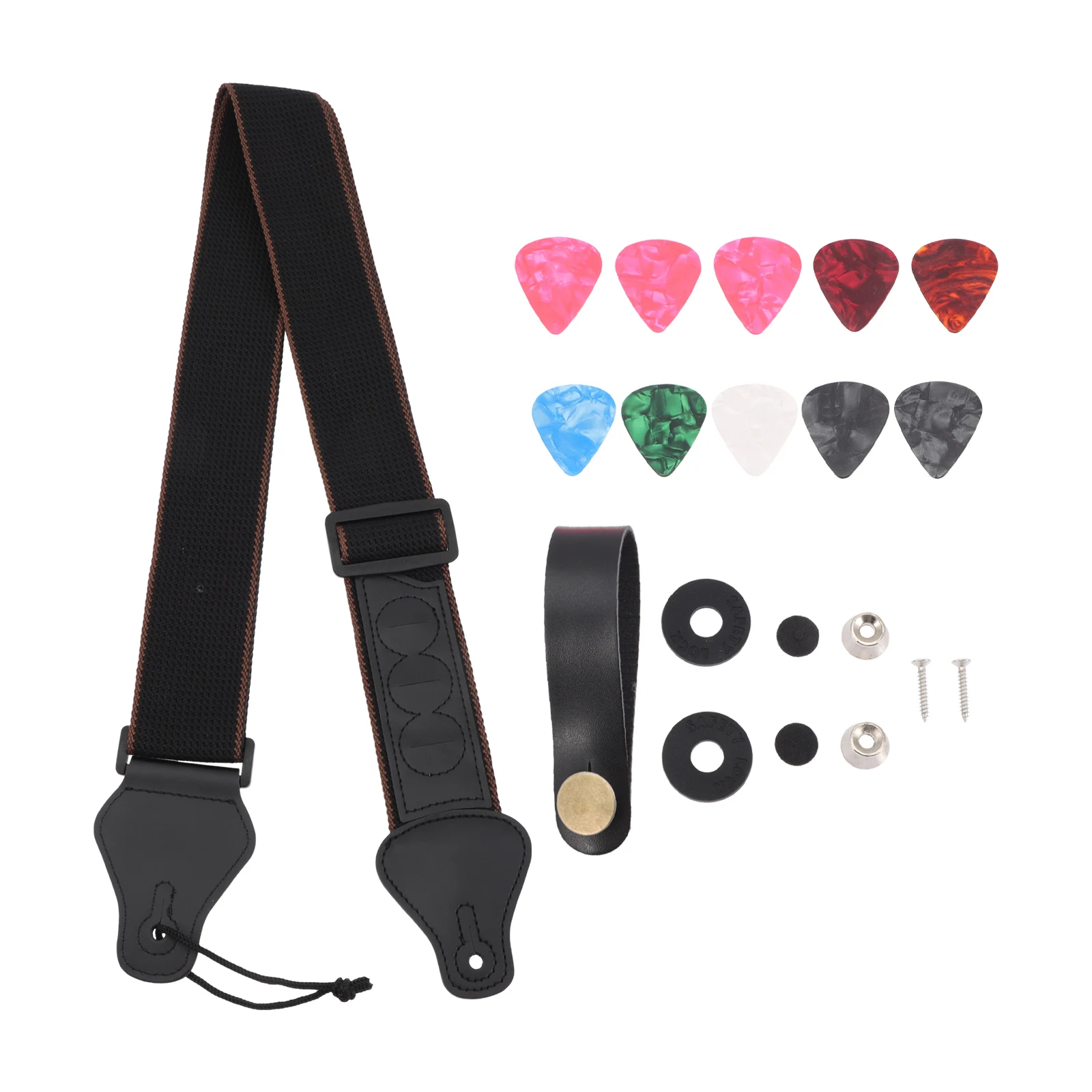 

1 Set Cotton Guitar Strap With Parts Durable Fashion Guitar Strap Comfortable Strong Accessory For Electric Guitars