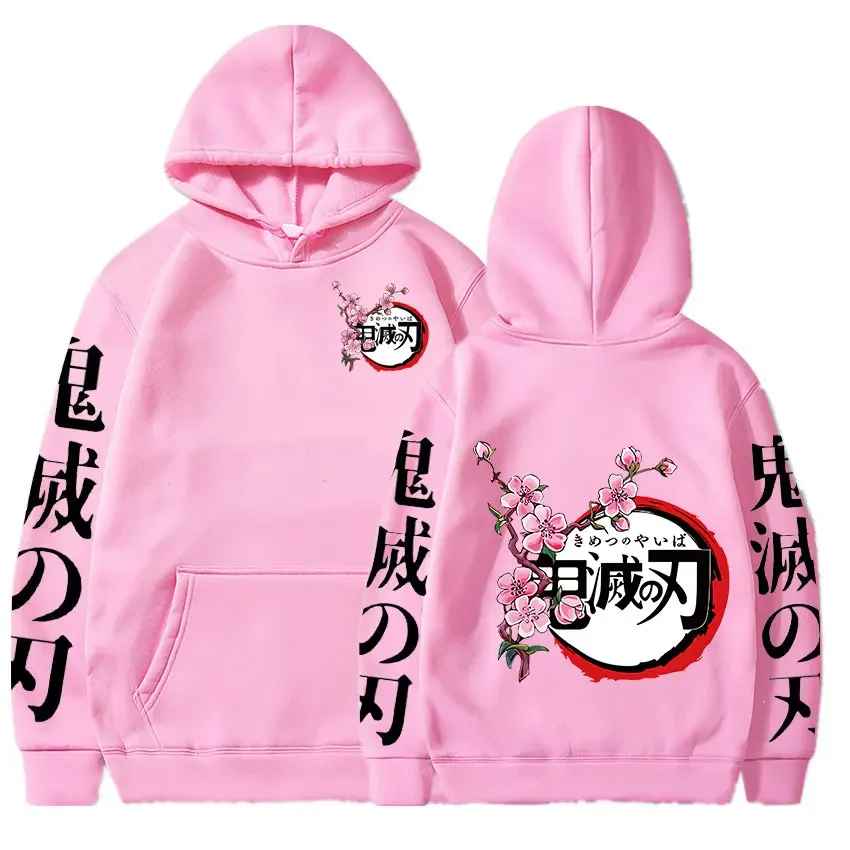 Demon Slayer Anime Graphics Print Hoodies Long Sleeve Pullovers Casual Fashion Tops Unisex Clothes Kimetsu No Yaiba Sweatshirts