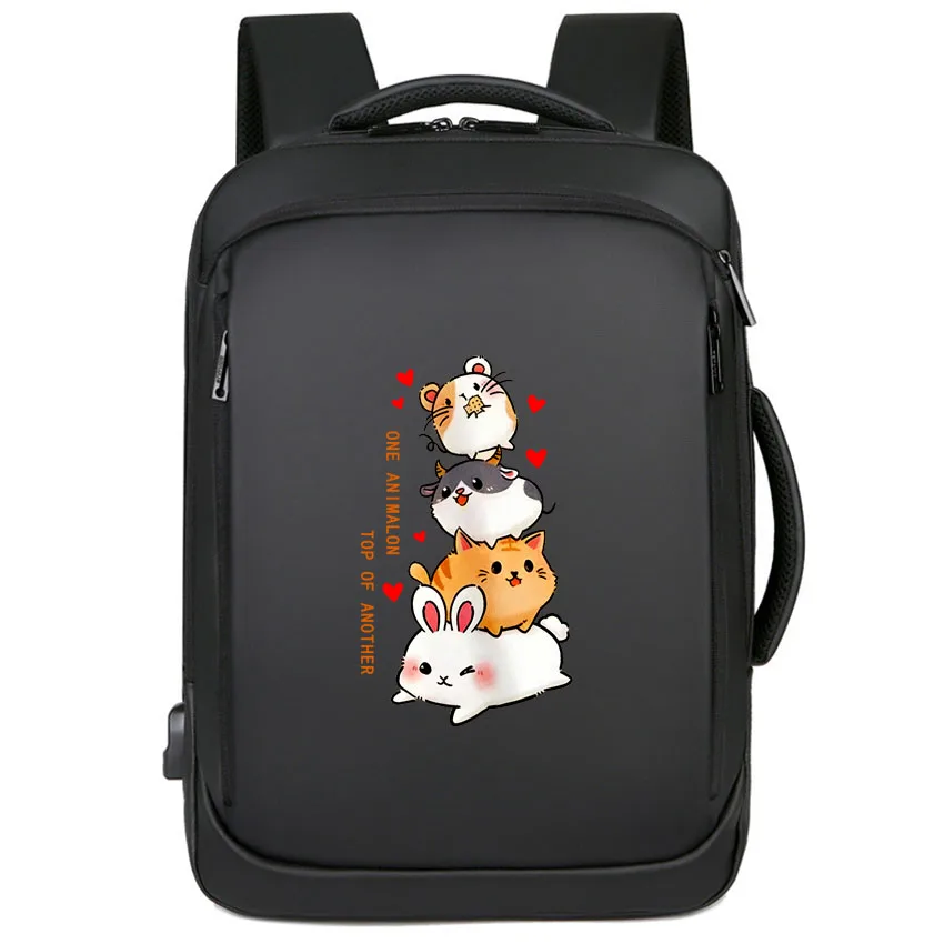 

Рюкзак для ноутбука, школьная сумка, милый японский стиль хомяка, милый рюкзак с принтом для мальчиков и девочек, мужской и женский рюкзак для отдыха, USB-порт