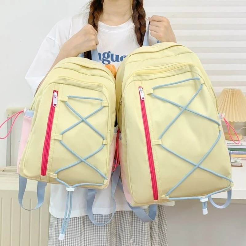 

Подростковые молодежные рюкзаки Dopamine, нейлоновый школьный рюкзак с несколькими карманами для девочек, милый студенческий рюкзак, большая вместительная дорожная сумка