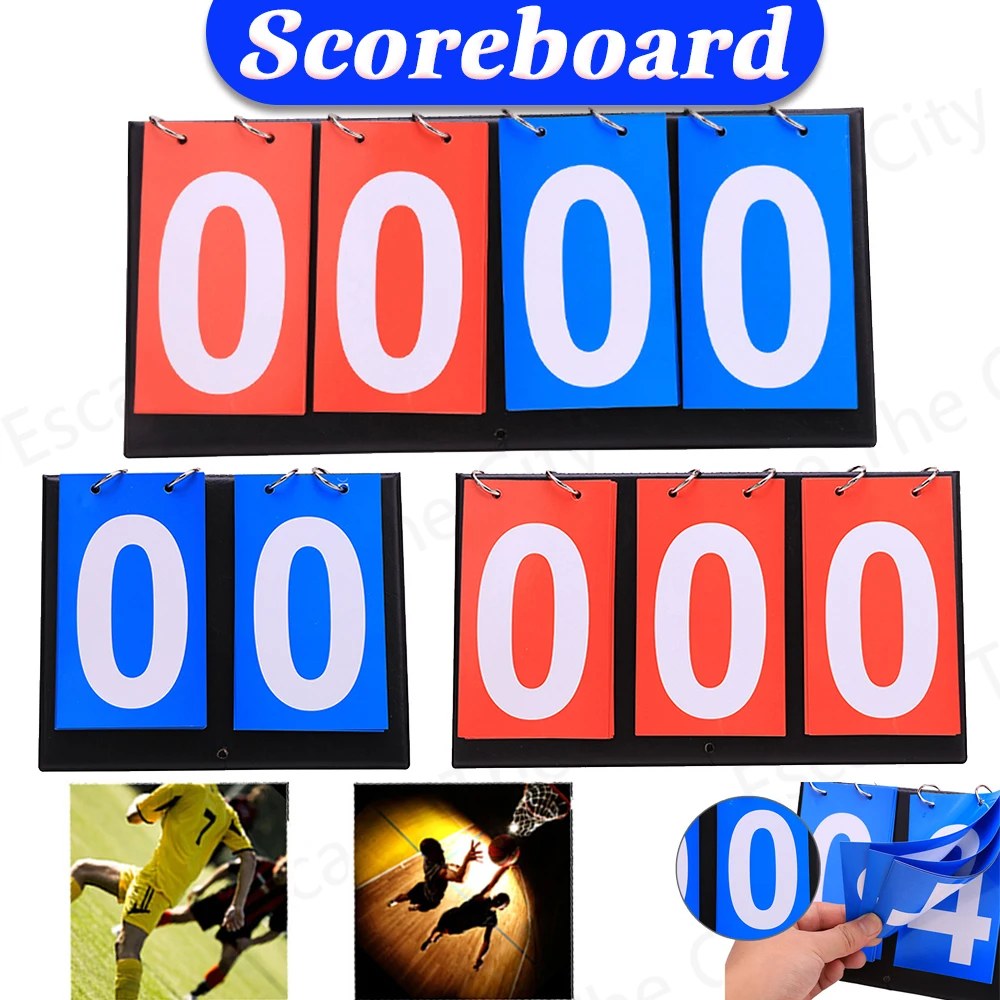 2/4 Digit Scoreboard Referee Coach Score Board Turn Points Board Score Counter for Football Volleyball Basketball Badminton