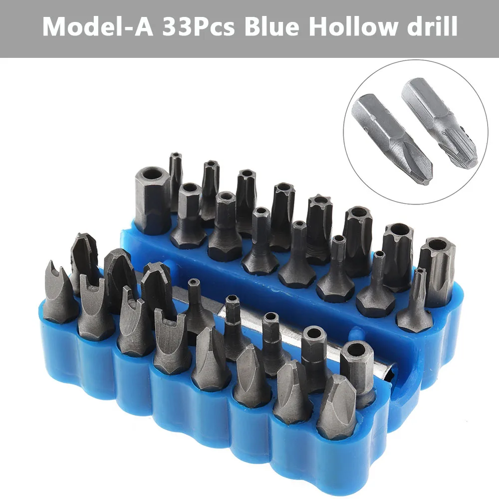 33pcs/lot Screwdriver Bit Set Hand Tool Kit with Hexagonal Torx Hex Pozidriv Slotted Phillips Special Screw Driver Drill Bits