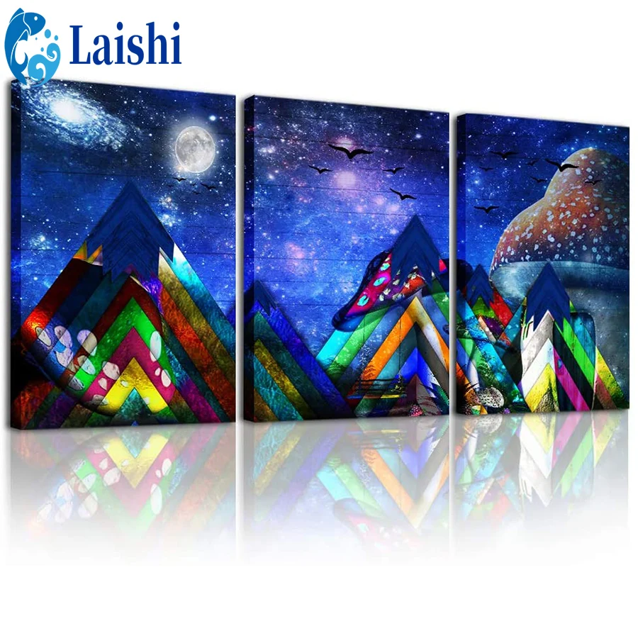 

3pcs DIY Cartoon, fantasy graffiti art Diamond Painting mosaic Cross Stitch Diamond Embroidery New Handicrafts Home Decoration