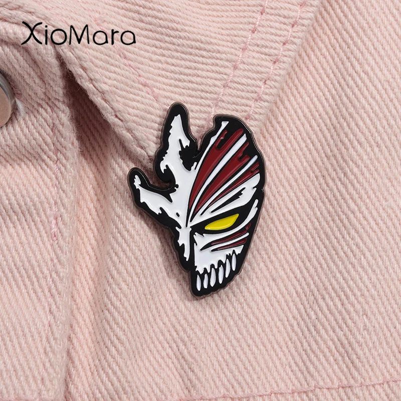 Japanese Anime Grim Reaper Mark Enamel Pin Cosplay Monster Mask Brooch Lapel Backpack Badge Jewelry Gifts For Friends