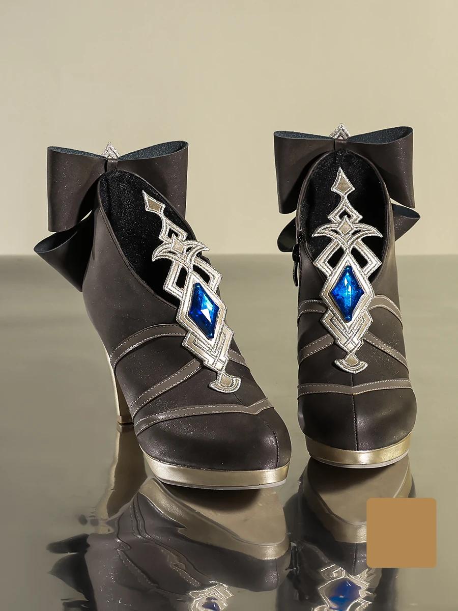 

Customisation Cosplay Genshin Impact Navia Prop High Heels Cos Anime Games Shoes Accessory Female Pu Leather Material