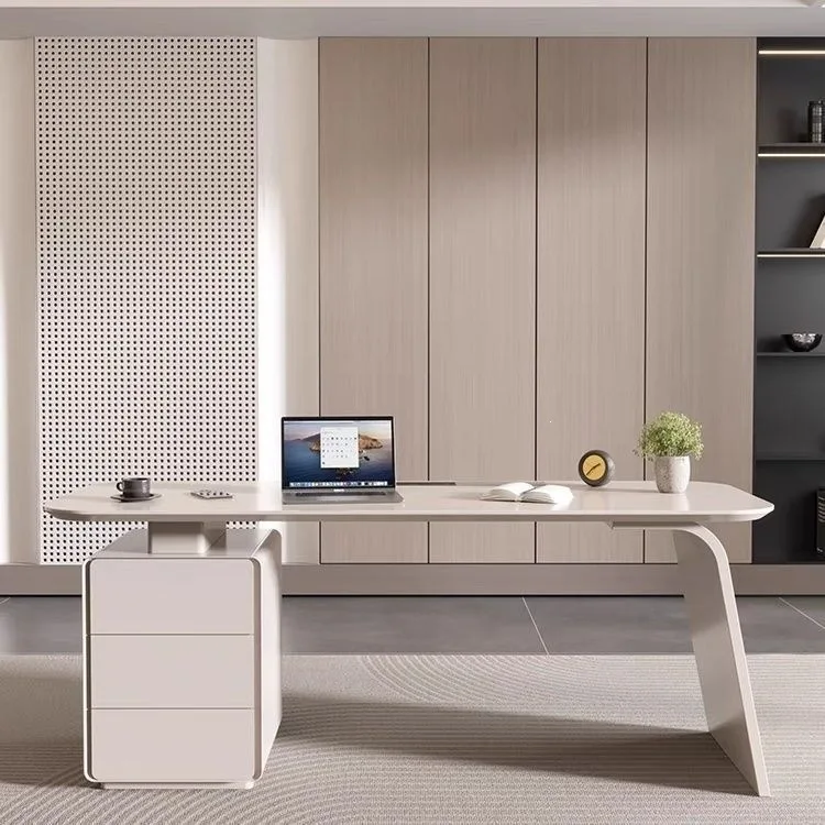 

HYS white desk simple modern boss table beauty salon desk computer desk