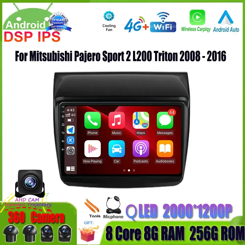 

Android 14.0 For Mitsubishi Pajero Sport 2 L200 Triton 2008 - 2016 Car Radio Player Video Multimedia Navigation GPS No 2din DVD