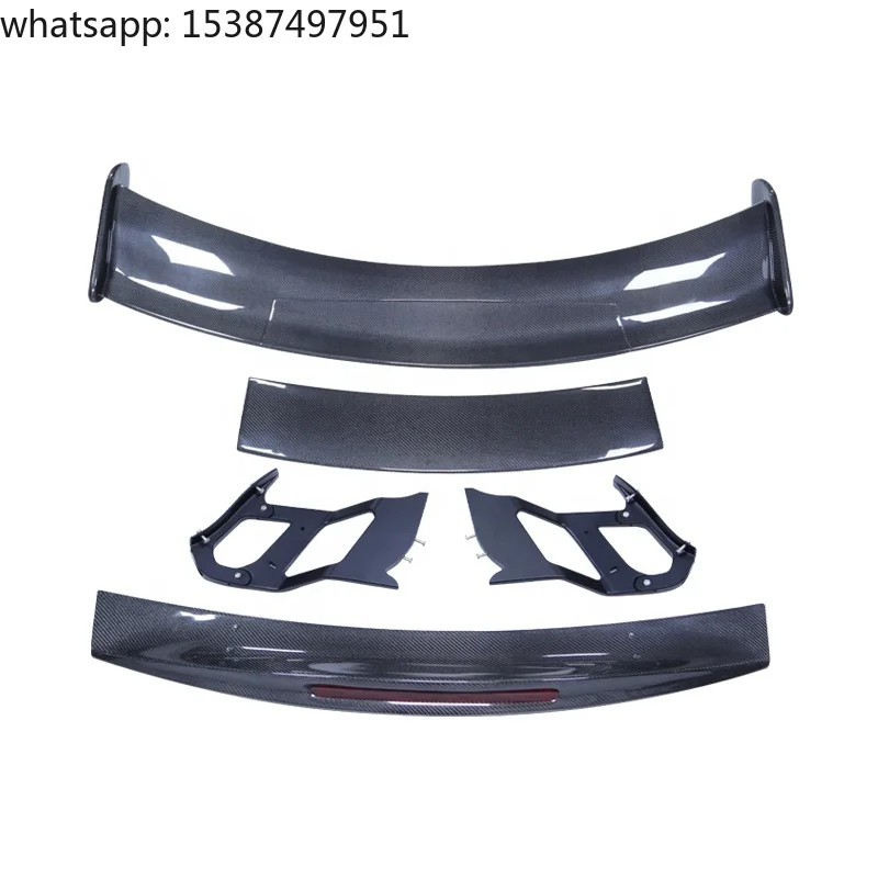 For Mercedes-Benz AMG GT GTS GTR BS Style Carbon Fiber Triple Layer Single Deck Polished Finish Rear Spoiler for 2014-2016