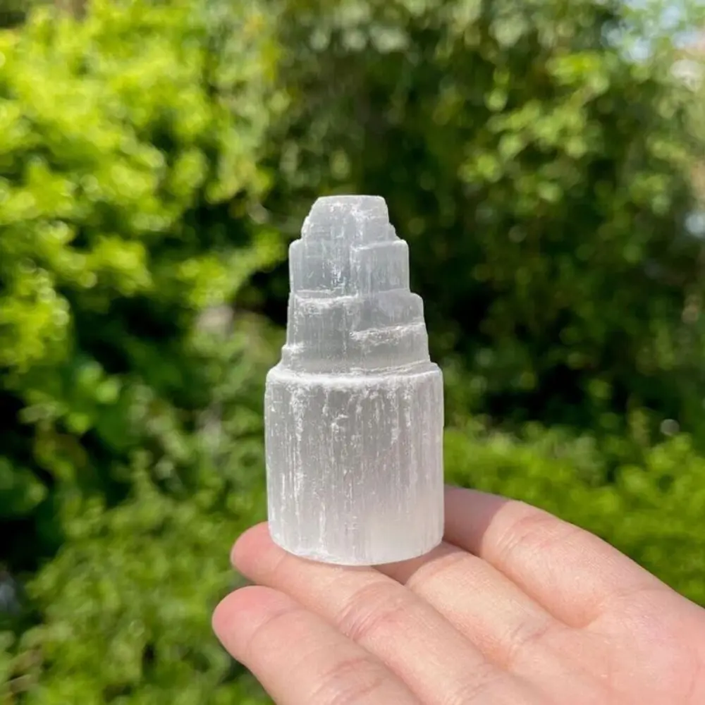 

Natural Selenite Tower Crystal Energy Skyscraper Handmade Healing Cleansing Meditation Stone Gypsum Tower Reiki Healing