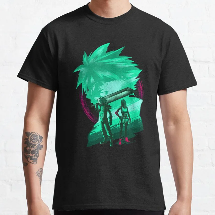 

Vintage video game Final Fantasy Cloud Vii EX-SOLDIER x Avalanche 100% cotton printed t shirt for men plus size men's clothing
