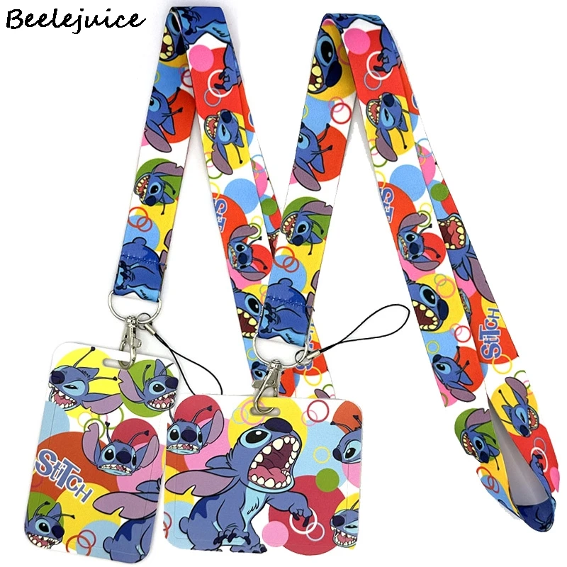 Lilo stitch Lanyard Neck Strap Lanyards ID badge card holder keychain Mobile Phone Strap Gift Ribbon webbing necklace Gifts